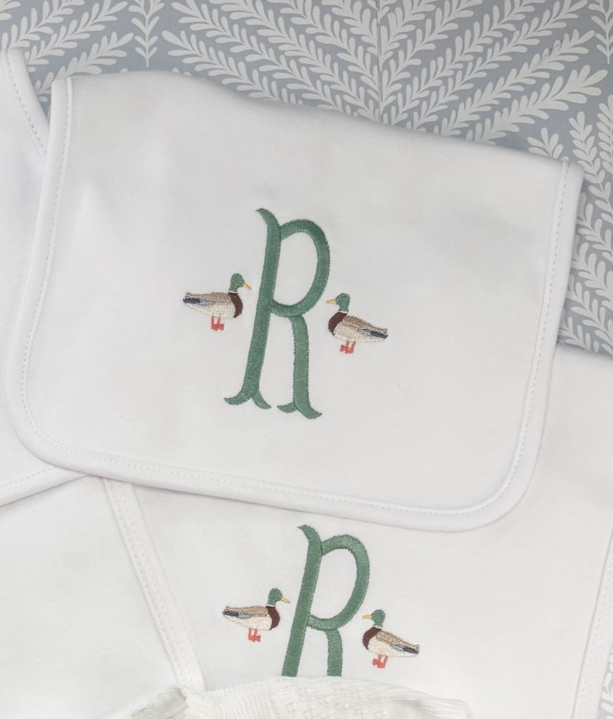 Bib and Burp Cloth Set - Mallards